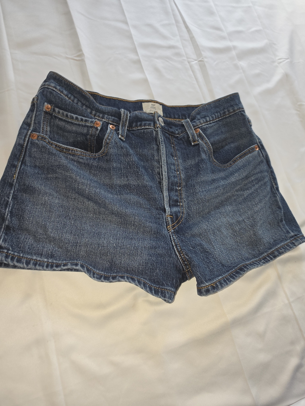 Levi’s 501 Curve Denim Shorts Women’s W31 Blue High Rise Button Fly Jean Shorts